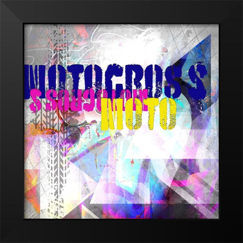 Extreme Motocross TYPE Black Modern Wood Framed Art Print by LightBoxJournal