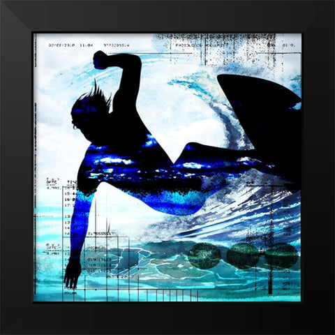 Extreme Surfer 2 Black Modern Wood Framed Art Print by LightBoxJournal