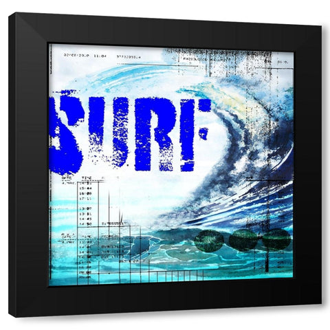 Extreme Surfer TYPE Black Modern Wood Framed Art Print by LightBoxJournal