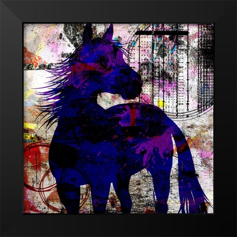 My Painted Pony 03 Black Modern Wood Framed Art Print by LightBoxJournal