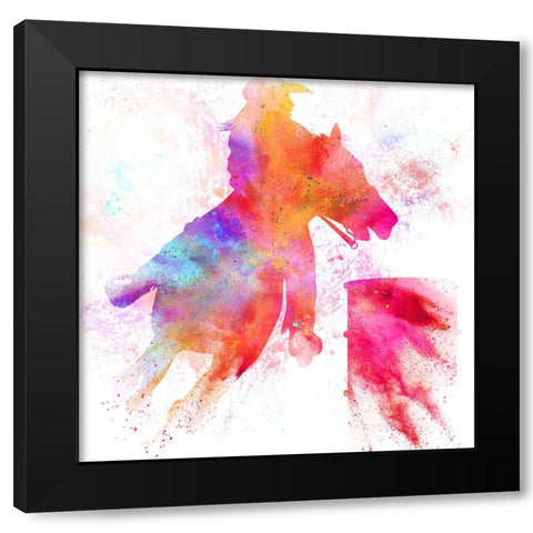 Painted Cowgirl 01 Black Modern Wood Framed Art Print with Double Matting by LightBoxJournal