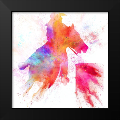Painted Cowgirl 01 Black Modern Wood Framed Art Print by LightBoxJournal