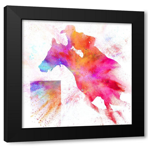 Painted Cowgirl 02 Black Modern Wood Framed Art Print with Double Matting by LightBoxJournal