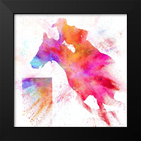 Painted Cowgirl 02 Black Modern Wood Framed Art Print by LightBoxJournal