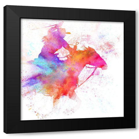 Painted Cowgirl 03 Black Modern Wood Framed Art Print with Double Matting by LightBoxJournal