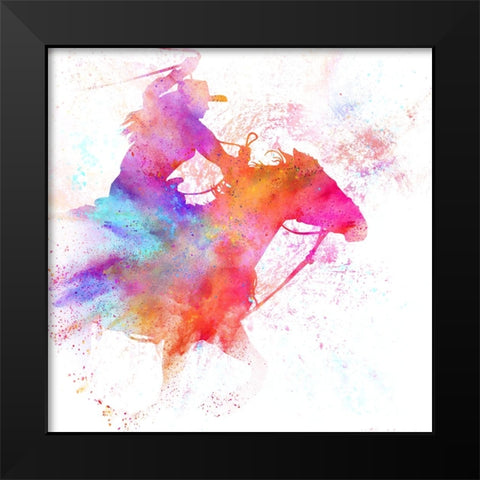 Painted Cowgirl 03 Black Modern Wood Framed Art Print by LightBoxJournal