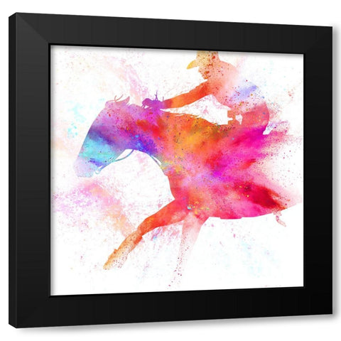 Painted Cowgirl 04 Black Modern Wood Framed Art Print with Double Matting by LightBoxJournal