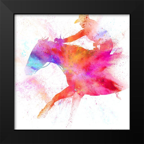 Painted Cowgirl 04 Black Modern Wood Framed Art Print by LightBoxJournal