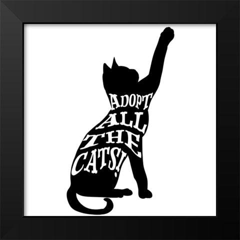 RescueCat 02 Black Modern Wood Framed Art Print by LightBoxJournal