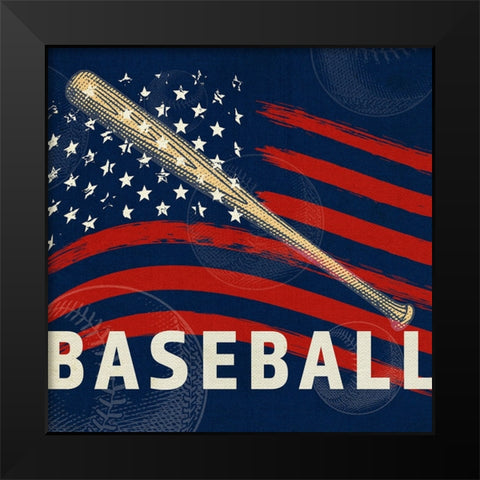 Vintage Baseball Sign 02 Black Modern Wood Framed Art Print by LightBoxJournal