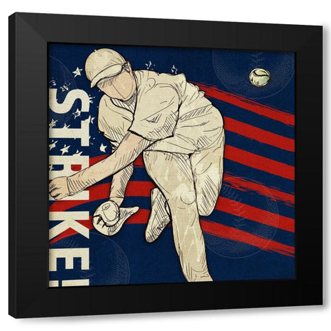 Vintage Baseball Sign 03 Black Modern Wood Framed Art Print by LightBoxJournal