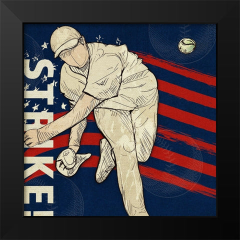 Vintage Baseball Sign 03 Black Modern Wood Framed Art Print by LightBoxJournal