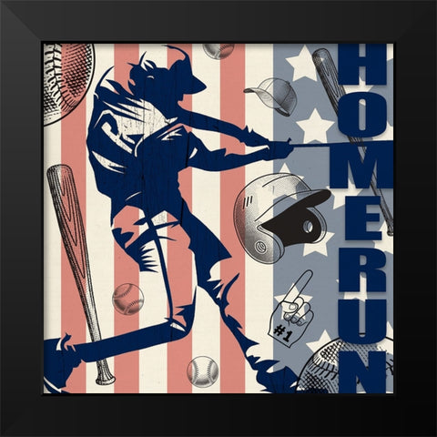 Vintage Baseball Sign 05 Black Modern Wood Framed Art Print by LightBoxJournal