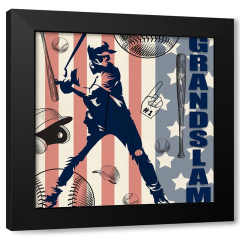 Vintage Baseball Sign 06 Black Modern Wood Framed Art Print with Double Matting by LightBoxJournal