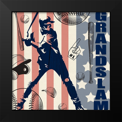 Vintage Baseball Sign 06 Black Modern Wood Framed Art Print by LightBoxJournal