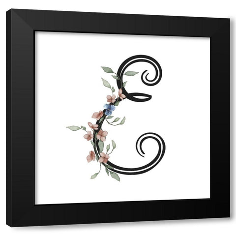 E Black Modern Wood Framed Art Print by LightBoxJournal