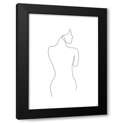 Line Female Back 1 Black Modern Wood Framed Art Print with Double Matting by Line and Brush