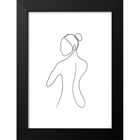 Line Female Back 3 Black Modern Wood Framed Art Print by Line and Brush