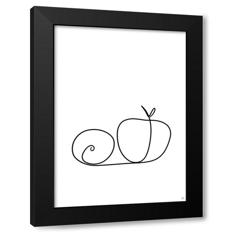 Still Life Lime and Peach Black Modern Wood Framed Art Print by Line and Brush