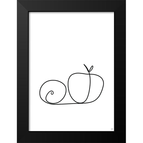 Still Life Lime and Peach Black Modern Wood Framed Art Print by Line and Brush