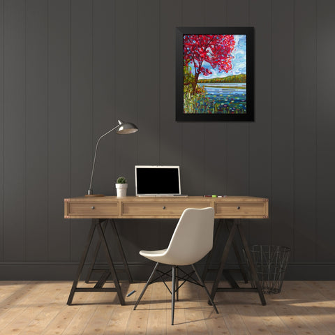 Lady in Red Black Modern Wood Framed Art Print by Budan, Mandy