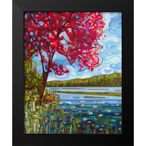 Lady in Red Black Modern Wood Framed Art Print by Budan, Mandy