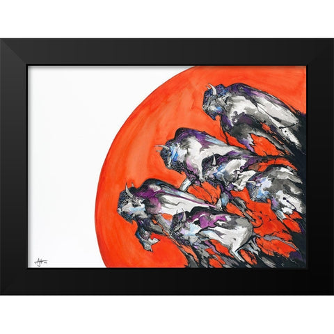Out Of A Rising Sun Black Modern Wood Framed Art Print by Allante, Marc