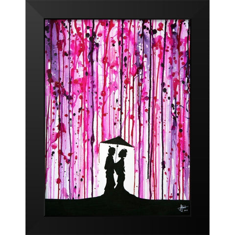 Wild Blossoms Black Modern Wood Framed Art Print by Allante, Marc