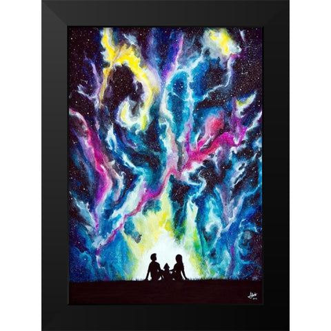 Stardust Black Modern Wood Framed Art Print by Allante, Marc