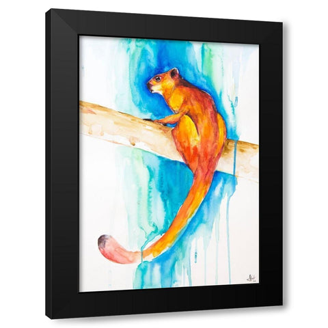 Giant Red Flying Squirrel (Habitat) Black Modern Wood Framed Art Print with Double Matting by Allante, Marc