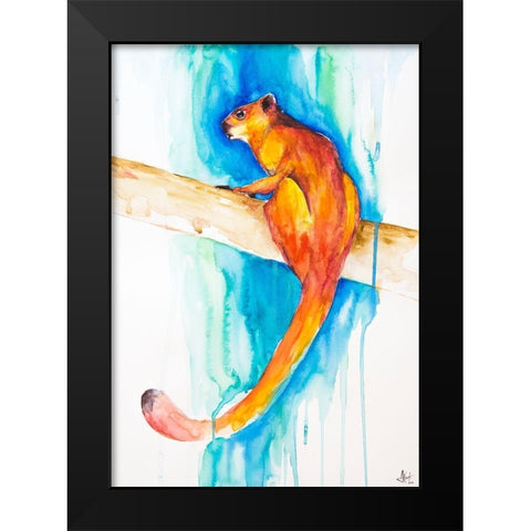 Giant Red Flying Squirrel (Habitat) Black Modern Wood Framed Art Print by Allante, Marc