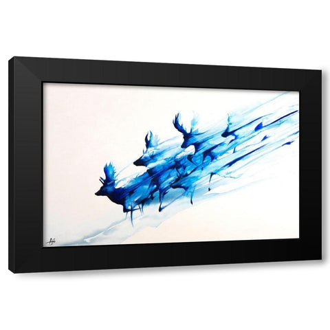 Caligo Black Modern Wood Framed Art Print with Double Matting by Allante, Marc