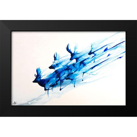 Caligo Black Modern Wood Framed Art Print by Allante, Marc