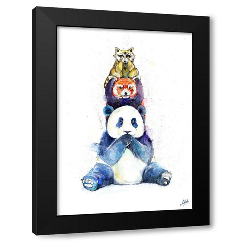 Pandamonium Black Modern Wood Framed Art Print by Allante, Marc