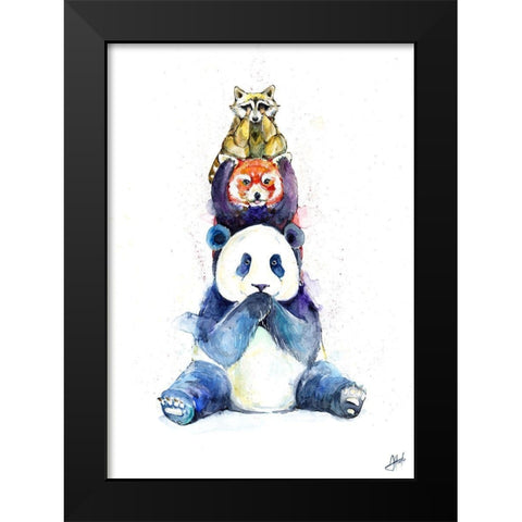 Pandamonium Black Modern Wood Framed Art Print by Allante, Marc