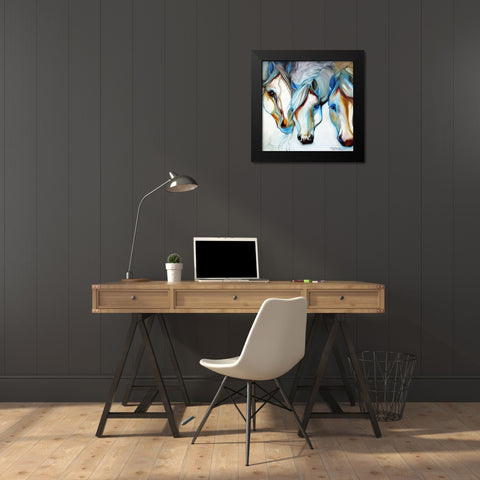 3 Nobles Equine Abstract Black Modern Wood Framed Art Print by Baldwin, Marcia