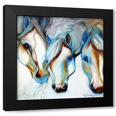 3 Nobles Equine Abstract Black Modern Wood Framed Art Print with Double Matting by Baldwin, Marcia