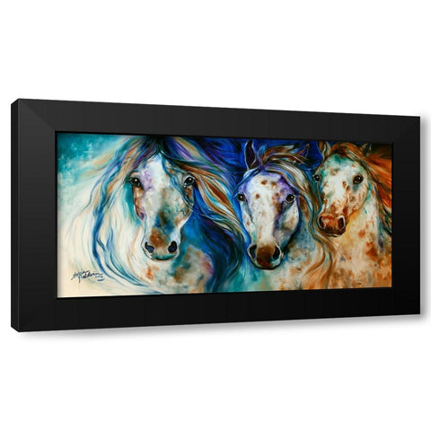 3 Wild Appaloosa Horses Black Modern Wood Framed Art Print with Double Matting by Baldwin, Marcia