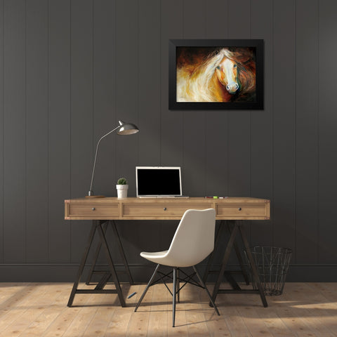 Autumn Breeze Equine Black Modern Wood Framed Art Print by Baldwin, Marcia