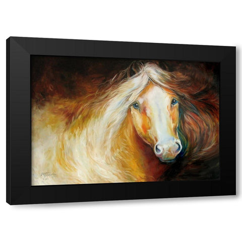 Autumn Breeze Equine Black Modern Wood Framed Art Print with Double Matting by Baldwin, Marcia