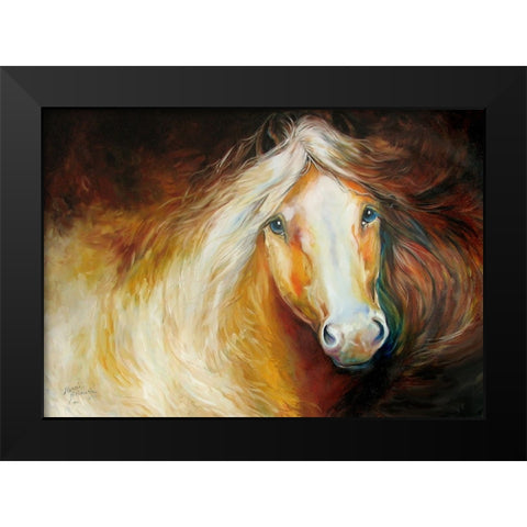 Autumn Breeze Equine Black Modern Wood Framed Art Print by Baldwin, Marcia