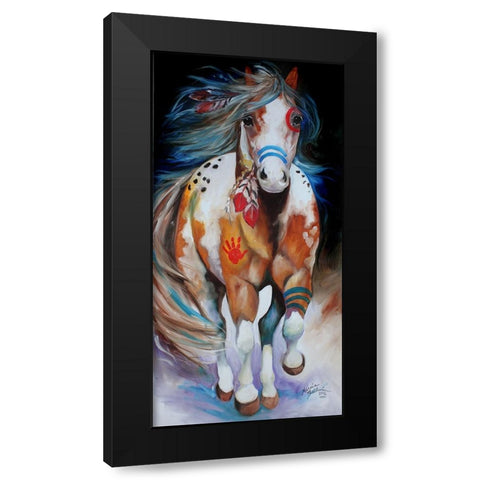 Brave The Indian War Horse Black Modern Wood Framed Art Print with Double Matting by Baldwin, Marcia