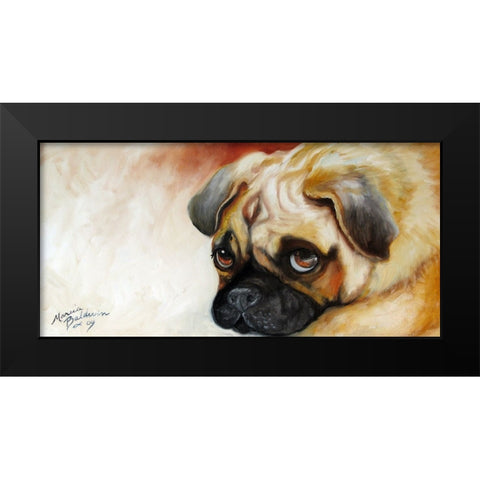 Cutie Pie Pug Black Modern Wood Framed Art Print by Baldwin, Marcia