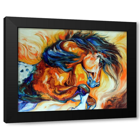 Dance Of The Wild One Black Modern Wood Framed Art Print with Double Matting by Baldwin, Marcia