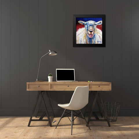 Oh Baa Ma Black Modern Wood Framed Art Print by Baldwin, Marcia