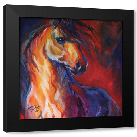 Stallion Red Dawn Black Modern Wood Framed Art Print with Double Matting by Baldwin, Marcia