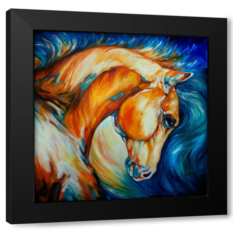Stallion Black Modern Wood Framed Art Print with Double Matting by Baldwin, Marcia