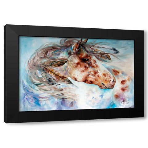 Thunder Appaloosa Indian War Horse Black Modern Wood Framed Art Print with Double Matting by Baldwin, Marcia