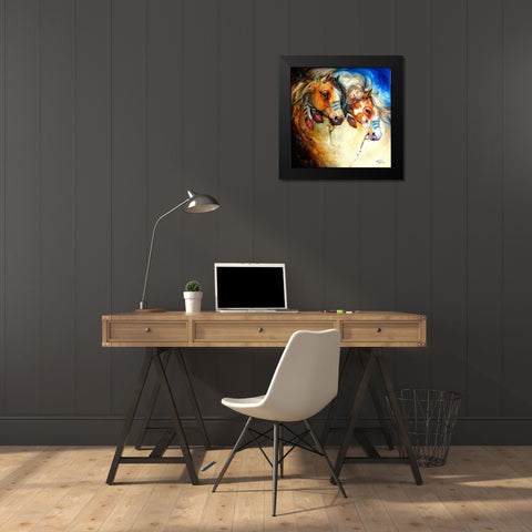 Warrior Spirits 2 Black Modern Wood Framed Art Print by Baldwin, Marcia
