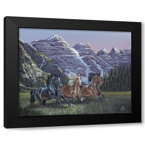Running Wild Black Modern Wood Framed Art Print with Double Matting by Harvill, Marc